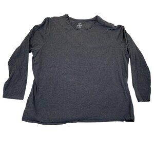 J.Jill Womens Rolled Scoop Neck Tee Size 4X Gray Long Sleeve Top Pullover Knit